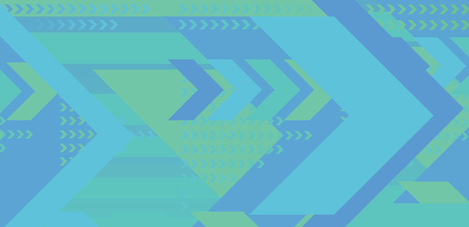 Colourful blue and green graphic of multiple stylised arrows Colourful blue and green graphic of multiple stylised arrows