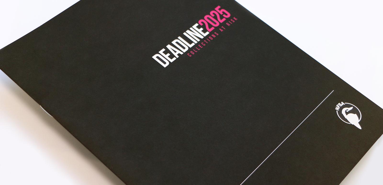The cover of the Deadline 2025 booklet