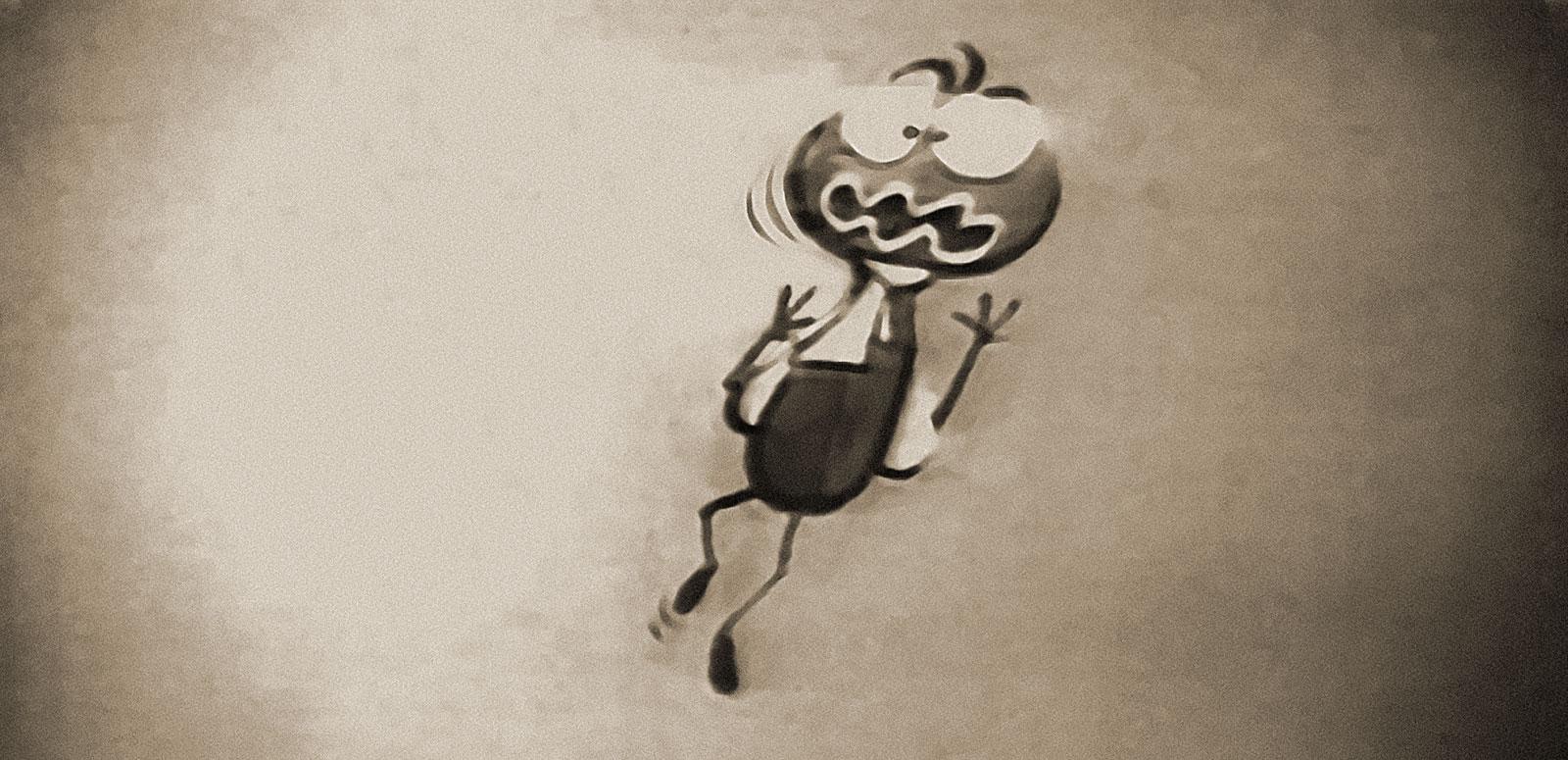 A panic-stricken Louie the Fly from the 1962 animated Mortein pest spray TV advertisement A panic-stricken Louie the Fly from the 1962 animated Mortein pest spray TV advertisement