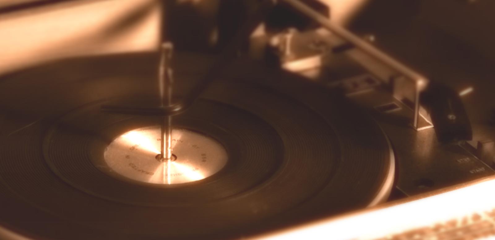 Vinyl renaissance hero image Close-up of 1950s turntable for vinyl records