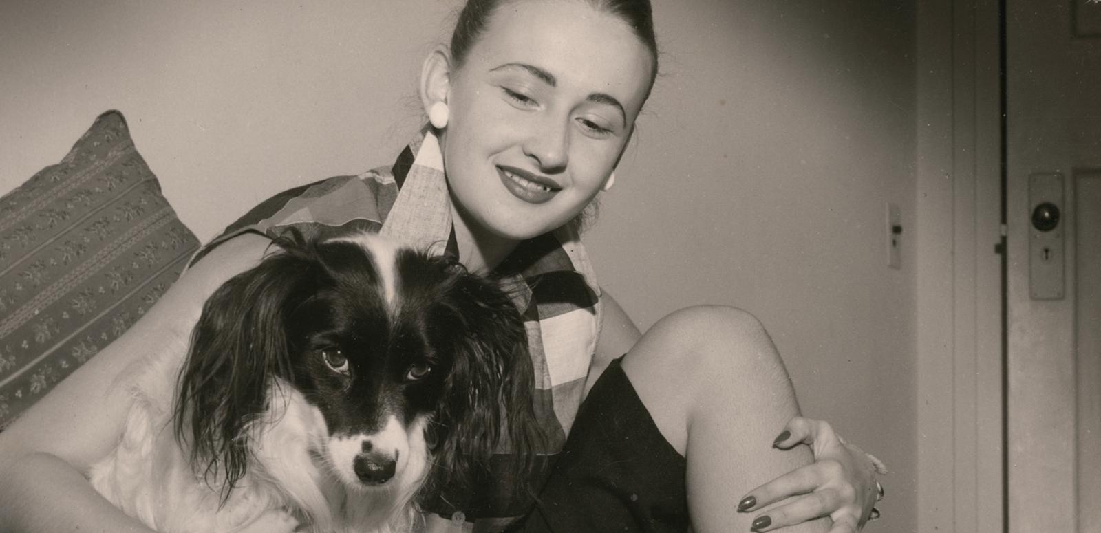 Amber Mae Cecil pictured with her dog.