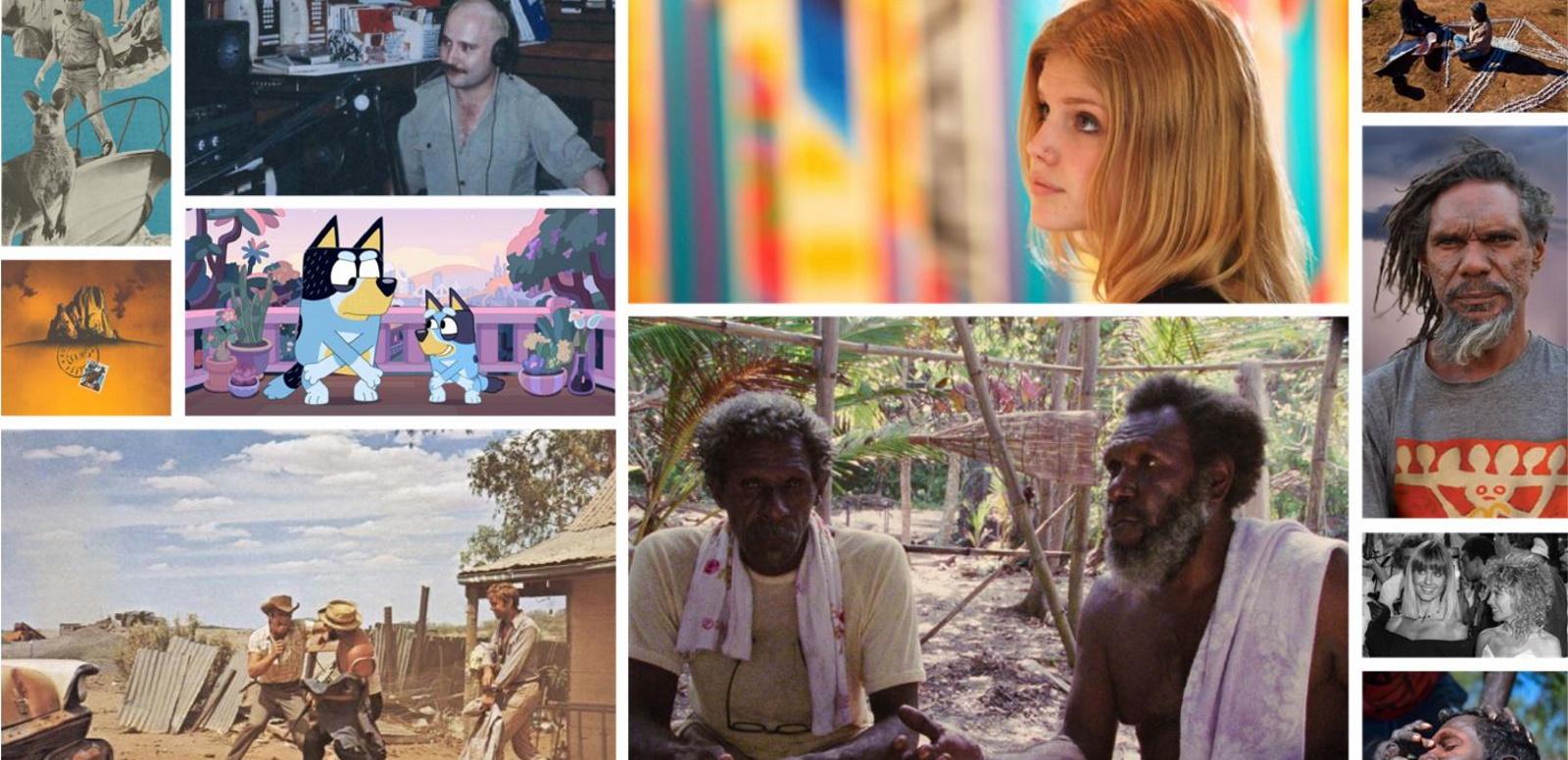 Collage of images of people and film stills