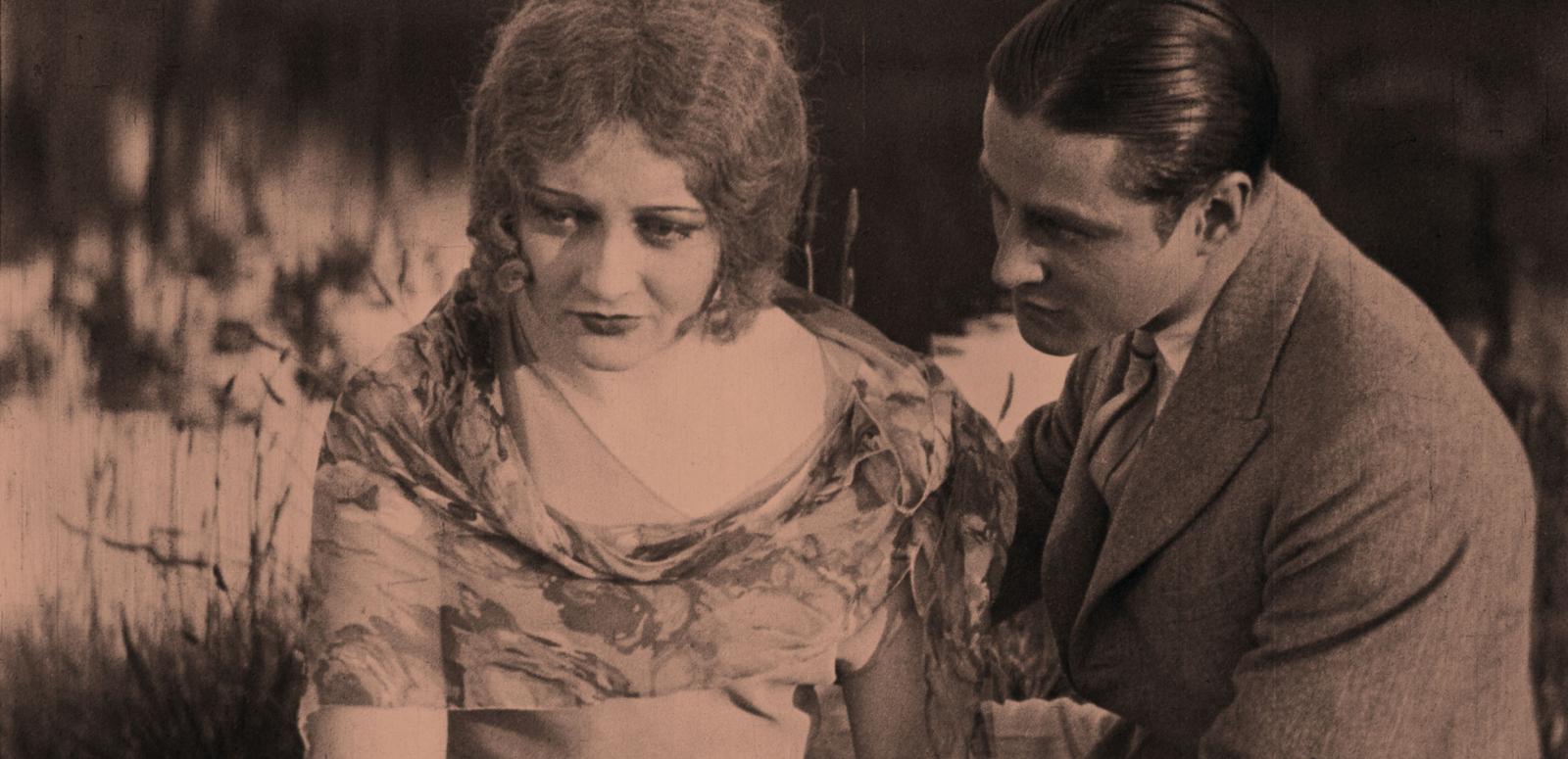 Josef Bambach tried to console Isabel McDonagh in a scene from the 1929 silent movie The Cheaters Josef Bambach tried to console Isabel McDonagh in a scene from the 1929 silent movie The Cheaters
