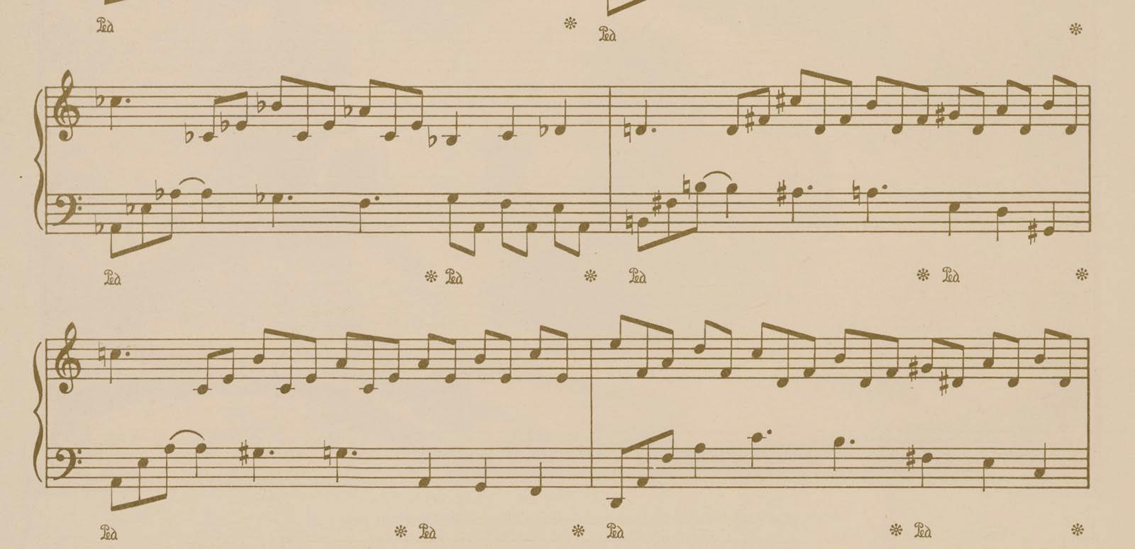 Detail from Picnic at Hanging Rock sheet music