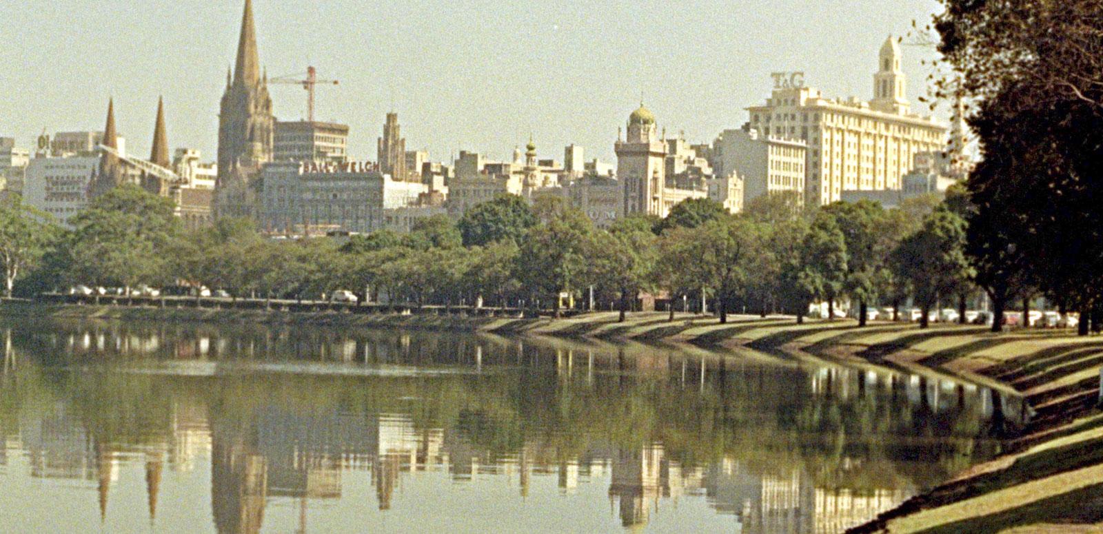 Melbourne Time Capsule hero Melbourne city seen from the banks of the Yarra River in 1966.