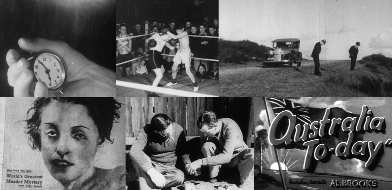 Australia Today A collage of still images from Australia Today newsreels