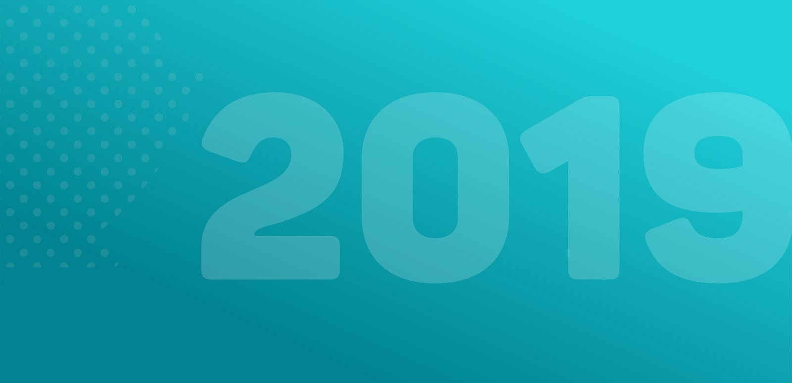 Aquamarine graphic with the year 2019 Aquamarine graphic with the year 2019