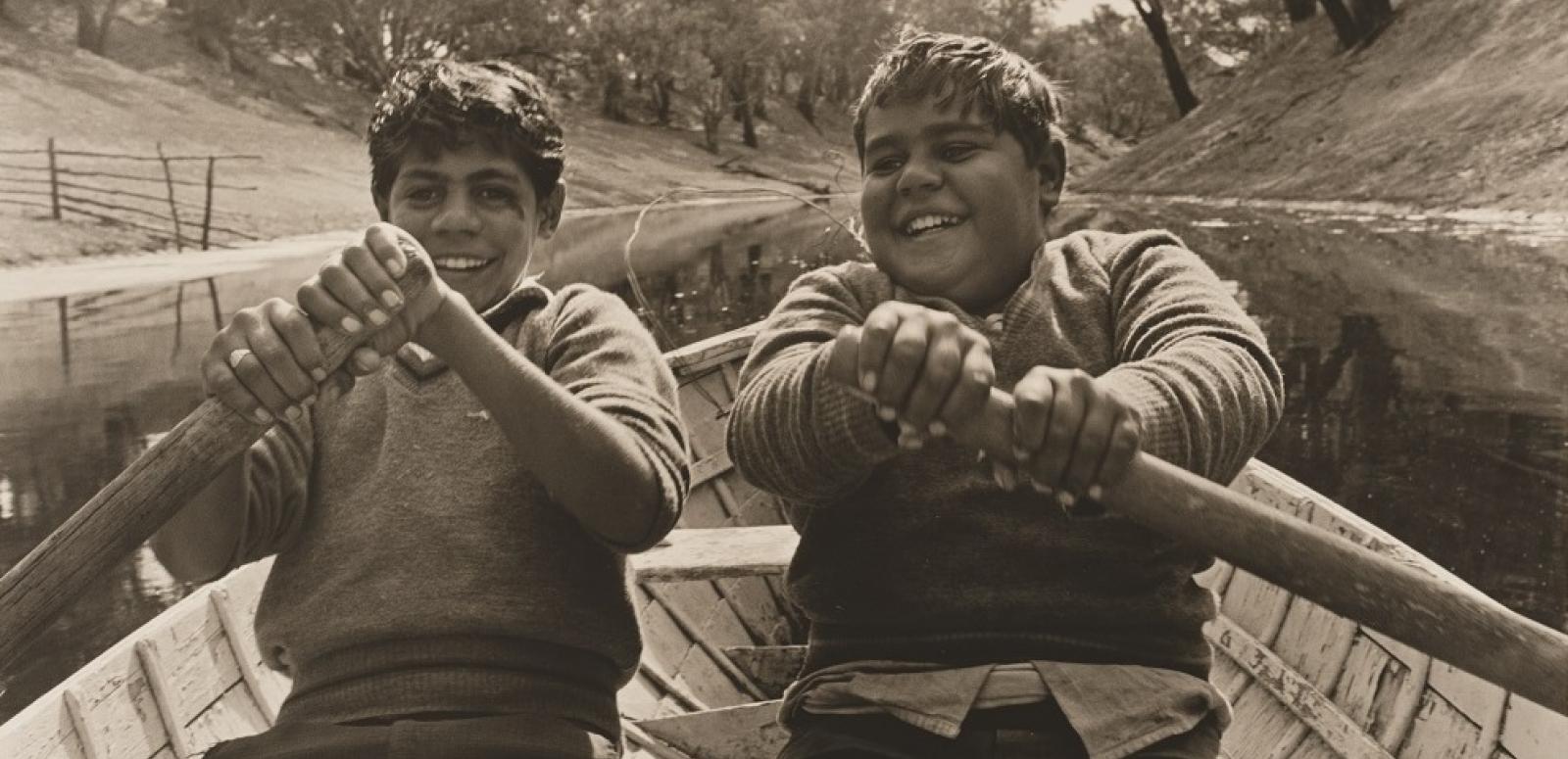 Two boys in a rowboat Two boys in a rowboat