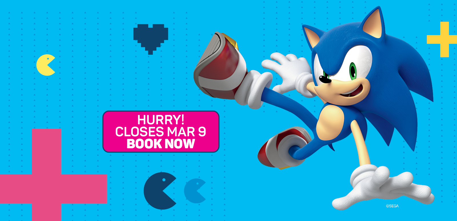 Sonic the Hedgehog leaping against a stylised blue background Sonic the Hedgehog leaping against a stylised blue background