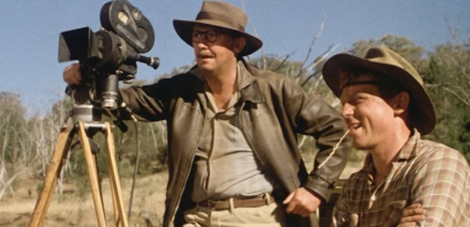 Len Maguire (Bill Hunter) behind the camera and Chris (Chris Haywood)