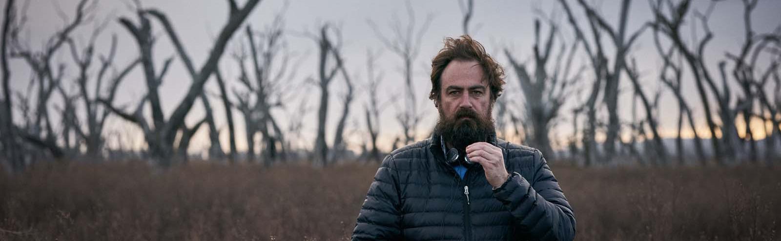 Director Justin Kurzel on location in the bush while filming True History of the Kelly Gang