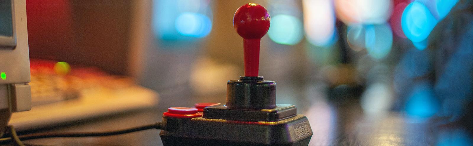 A video game joystick