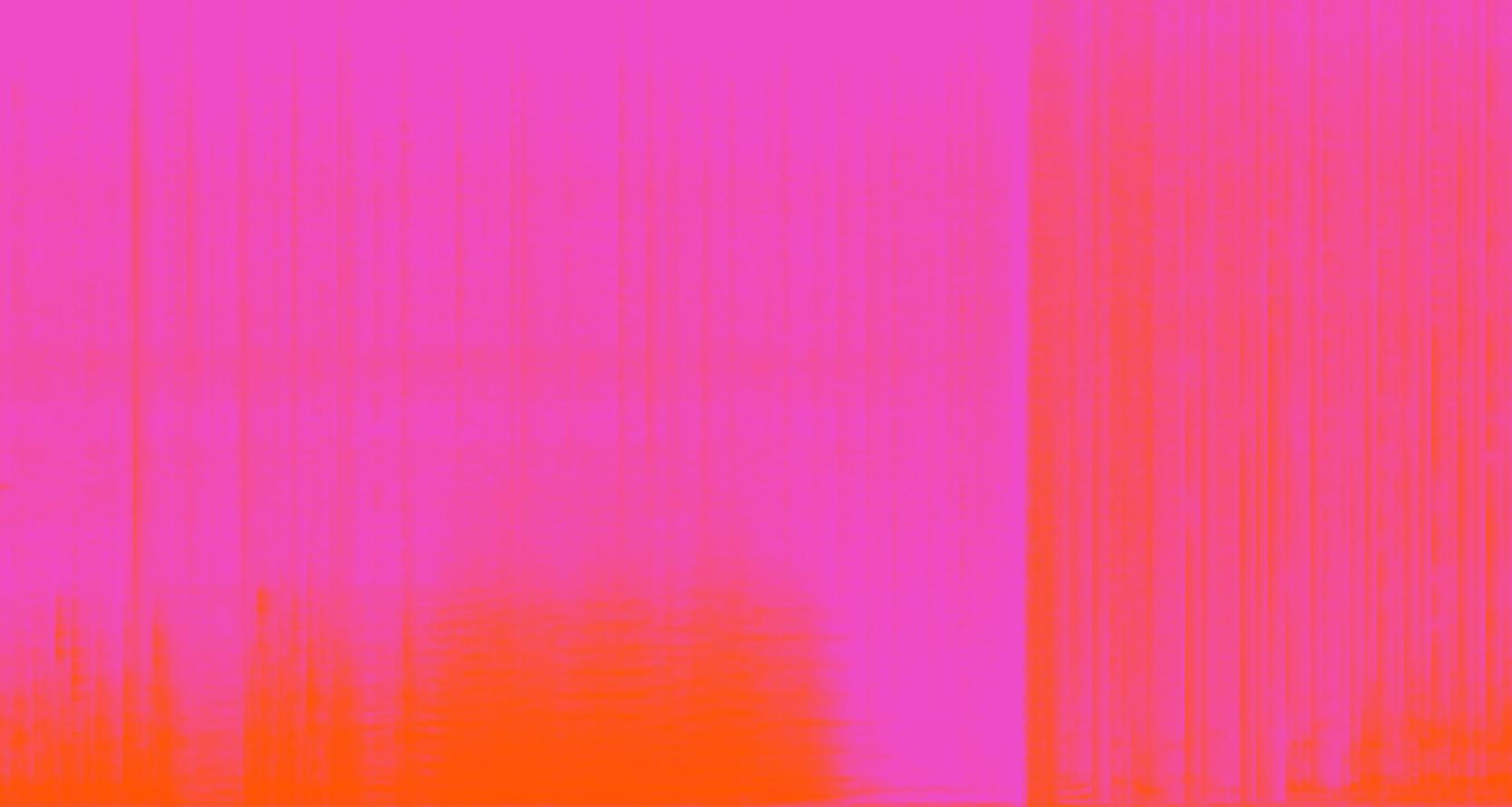 orange and pink graphic of audio spectrogram
