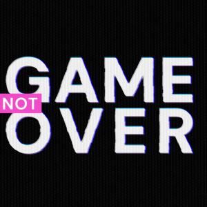 Computer screen with the words 'Game Not Over' on it.