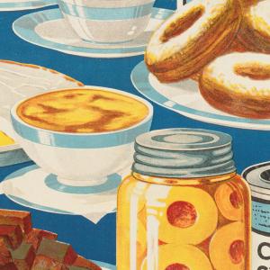 Detail from a 1918 American poster advertising corn and foods made from corn.
