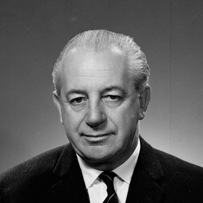 Head and shoulders shot of Prime Minister Harold Holt