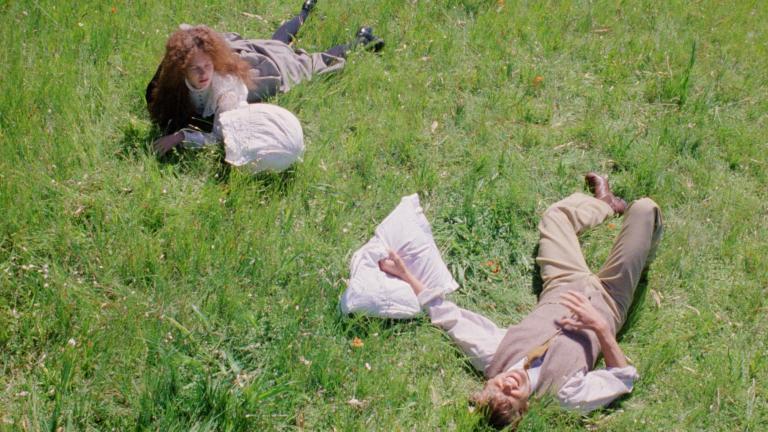 Judy Davis and Sam Neill lying in the grass in a still from My Brilliant Career Judy Davis and Sam Neill lying in the grass in a still from My Brilliant Career