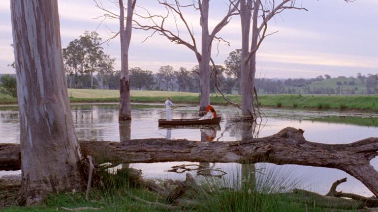 My Brilliant Career film still_Judy Davis and Sam Neil in a canoe My Brilliant Career film still with Judy Davis and Sam Neil in a canoe.