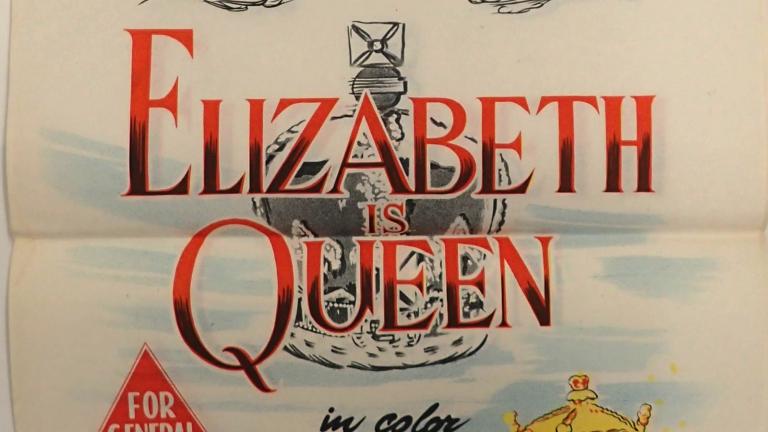 Poster showing a young Queen Elizabeth II