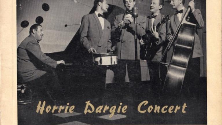 Horrie Dargie Concert (cover) Record sleeve showing a black and white photo of five musicians.