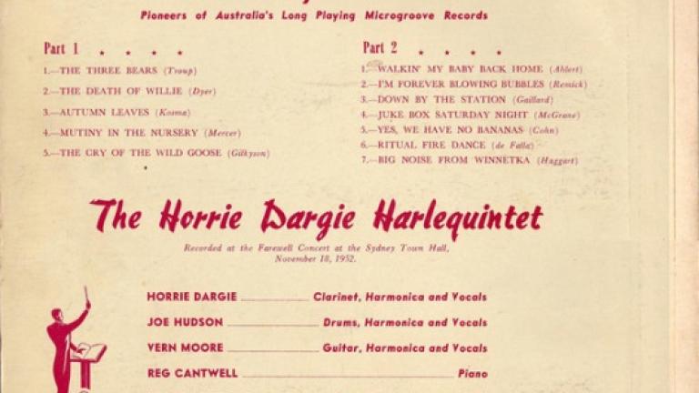 Horrie Dargie Concert Verso of Horrie Dargie Concert record sleeve with track listing