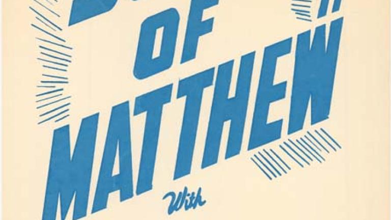 Australian daybill: Sons of Matthew Blue and white text only. Header reads: 'Your passport to a great adventure'. Includes list of main cast.