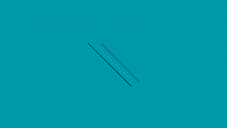 Graphic with three diagonal lines against a teal background.