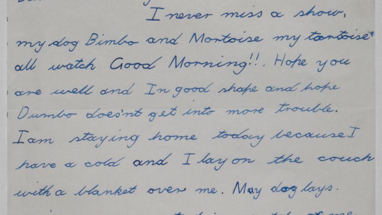 A fan letter sent to TV presenter Rosemary Eather, 1969.