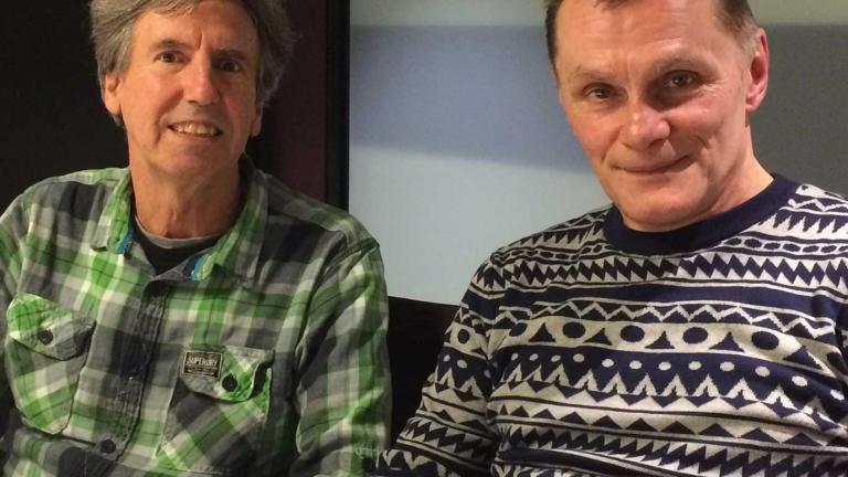 Two men, Robert Goodge and Gavin Campbell, seated, looking at camera.