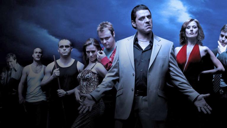The cast of the TV Series Underbelly posing for the camera