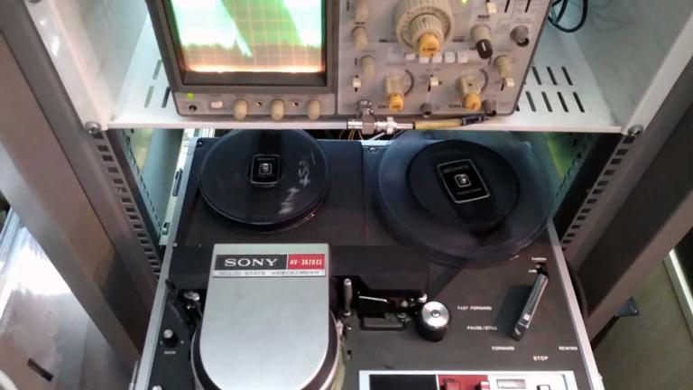 A tape being digitised from a Sony Videocorder