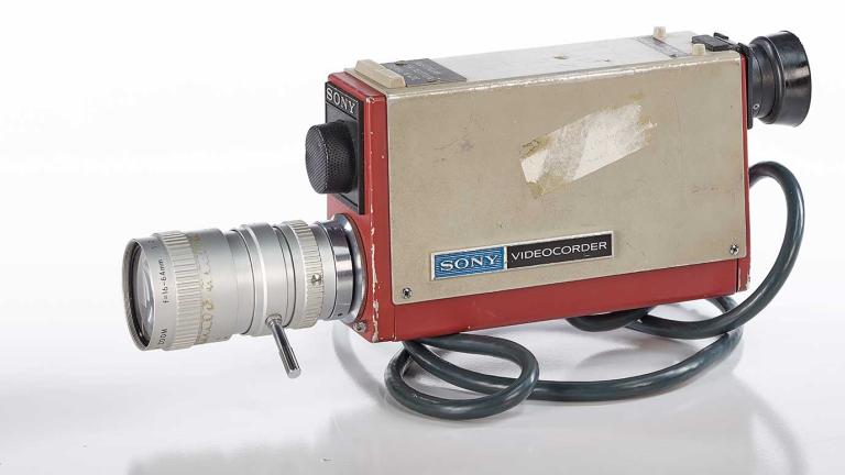 A portable video camera 