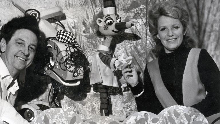 Norman Hetherington with Pat Lovell, Mr Squiggle and Bill the Steamshovel