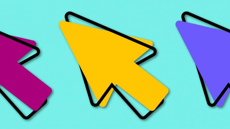 Colourful graphic of three arrrows