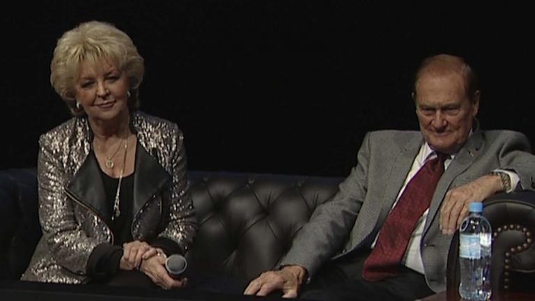 Patti Newton and Pete Smith remember Graham Kennedy during a panel at the St Kilda Film Festival