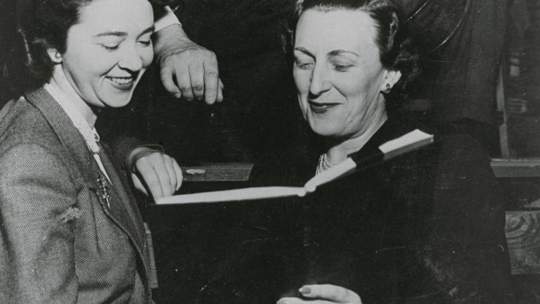 Dorothy Crawford pictured with Glenda Raymond, circa 1946