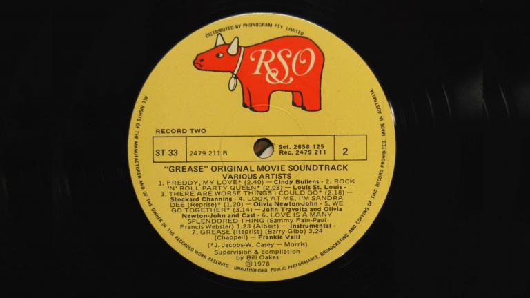Cropped image of vinyl recording of 'Grease'