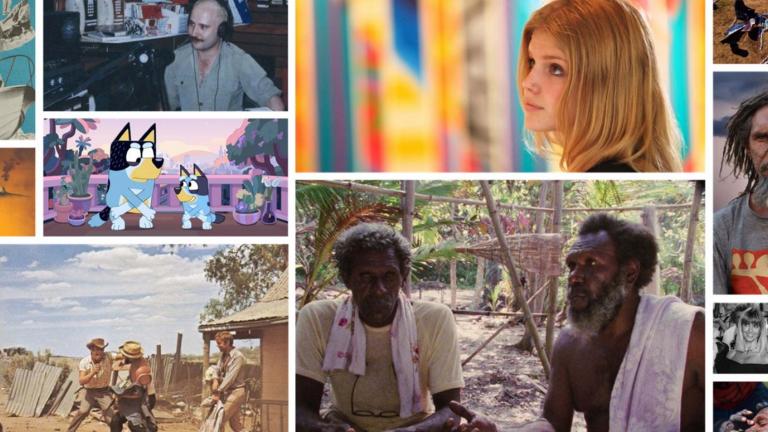 Collage of images of people and film stills
