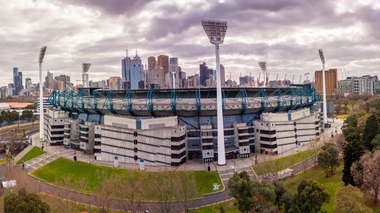 Dark clouds looming over the Melbourne Cricket Ground