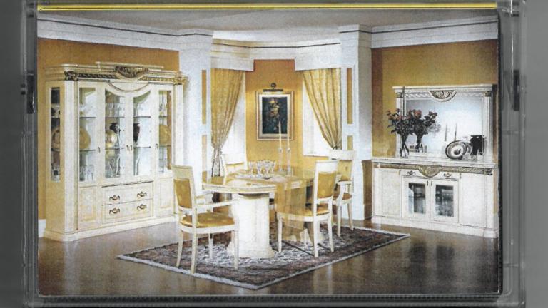 Cassette cover featuring the dining room of an expensive house. Cassette cover featuring the dining room of an expensive house.