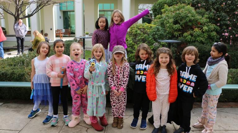 A group of children at the Bluey Pyjama Party A group of children at the Bluey Pyjama Party