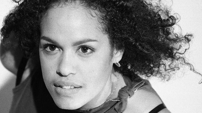 Black and white image of Christine Anu