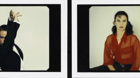 Costume polaroids form Strictly Ballroom featuring Paul Mecurio and Tara Morice