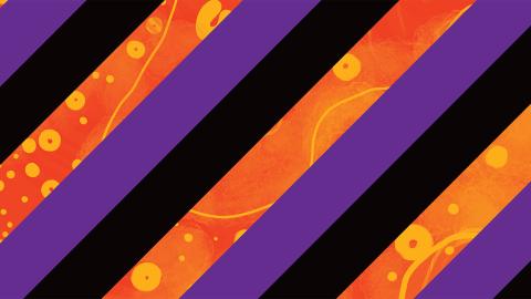 Background banner featuring diagonal lines with an artistic Aboriginal design through it.