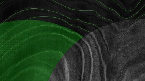 Green and black image with an organic wave pattern