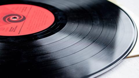 Close-up of a vinyl record