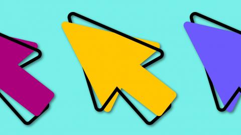 Colourful graphic of three arrrows