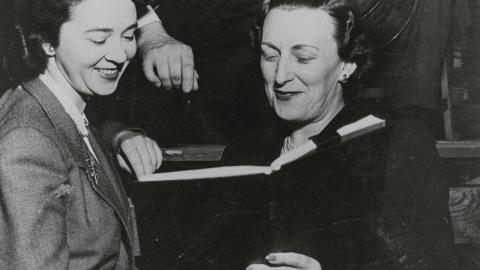 Dorothy Crawford pictured with Glenda Raymond, circa 1946