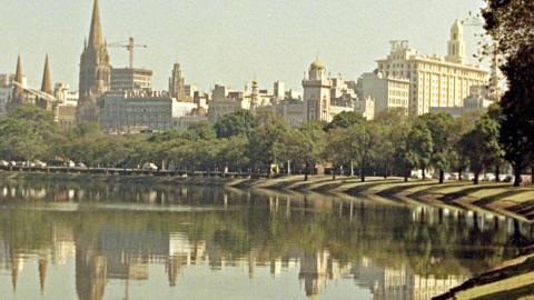 Melbourne city seen from the banks of the Yarra River in 1966.