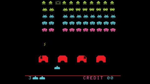 Computer graphics of Space Invaders computer screen. Computer graphics of Space Invaders computer screen.